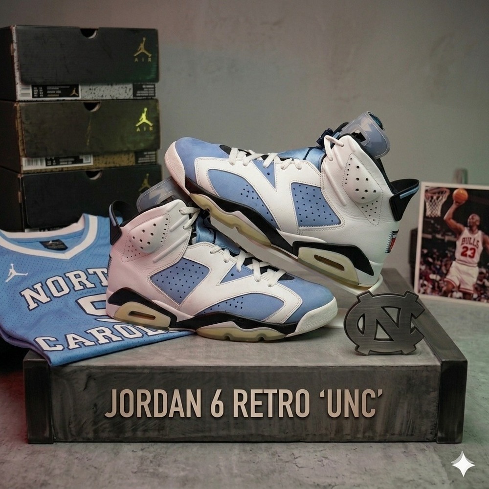 Nike‎ Air Jordan 6 Retro UNC University Blue White CT8529-410 11.5m
